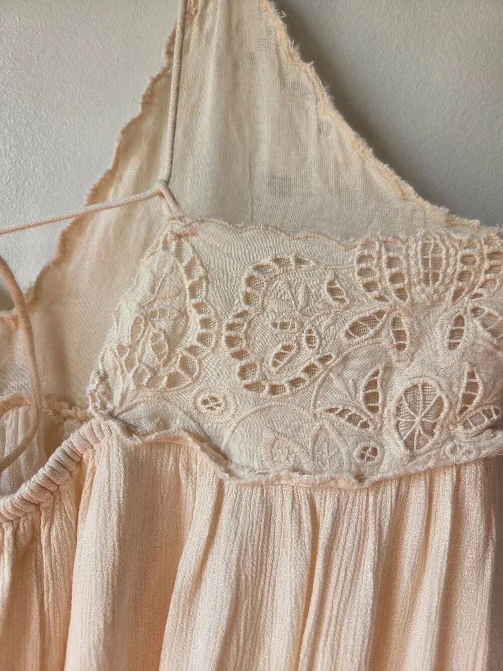 Euc Designer Rapsodia Cream Broderie Anglaise Romantic Maxi Dress Size Xs/S — image 5 of 8